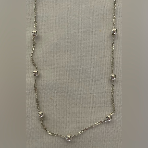 Sterling Silver 925 Italy Ball Bead Chain 22” Necklace - Picture 3 of 7